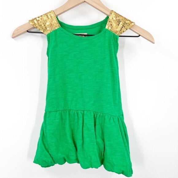 Joyfolie Green Knit Gold Sequin Dress - Picture 1 of 7